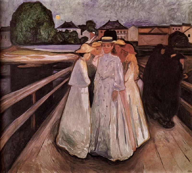 Edvard Munch Gentlewoman on the Bridge oil painting image